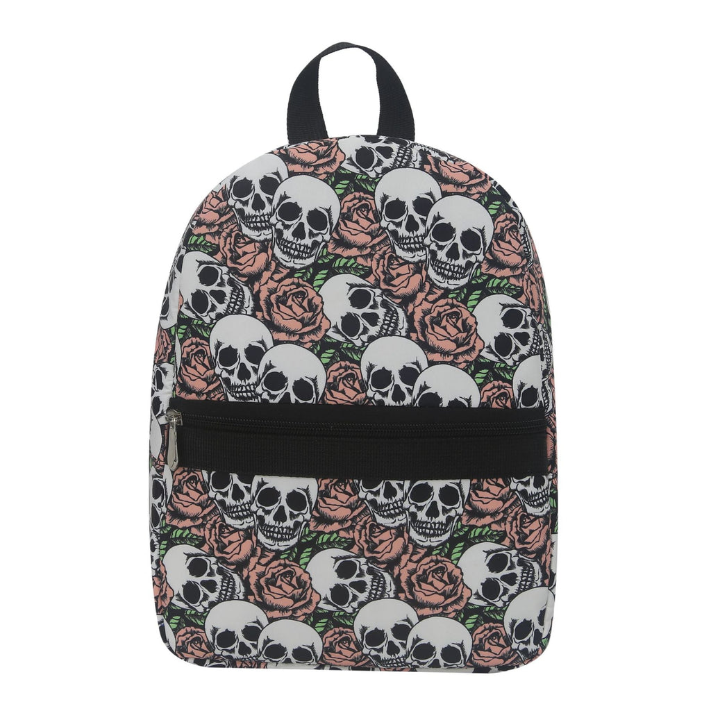 Skull rose pattern print backpack, waterproof nylon backpack purse lightweight - SJB-DIAMOND ELITES