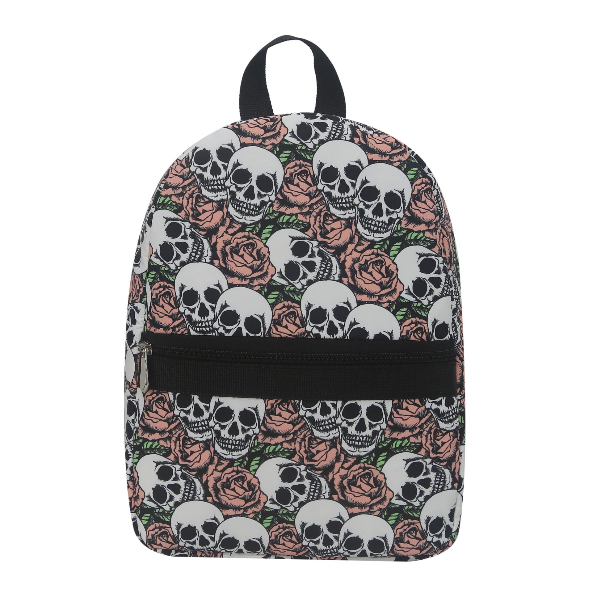 Skull rose pattern print backpack, waterproof nylon backpack purse lightweight - SJB-DIAMOND ELITES