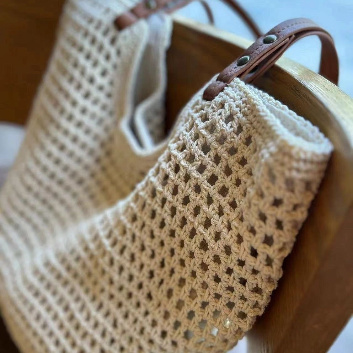 Grid knitted hobo bag, travel commuter shoulder bag, travel large capacity armpit bag, crochet hobo purse - SJB-DIAMOND ELITES