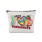 Linen printed cosmetic bag, cosmetic lipstick storage bag, small simple zipper evening clutch bag, - SJB-DIAMOND ELITES