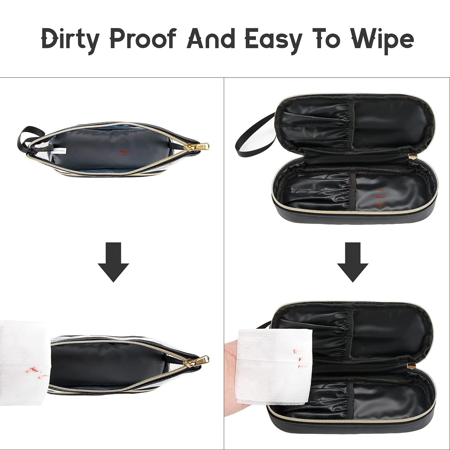 Transparent cosmetic bag, multifunctional double-layer large-capacity PVC cosmetic bag, storage portable travel bag, wet and dry separation washing bag for College Dorm Camp GymTransparent Cosmetic Bag, - SJB-DIAMOND ELITES