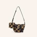 Small Crossbody Bag – Versatile Commute with Checkerboard Canvas, Compact Earphone Bag, Stylish 2-in-1 Chest Bag & Fanny Pack for Everyday Use - SJB-DIAMOND ELITES
