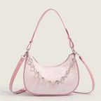 Women hobo bag, armpit bag, autumn fashion design shoulder bag, crossbody small shoulder bag pink for girls - SJB-DIAMOND ELITES