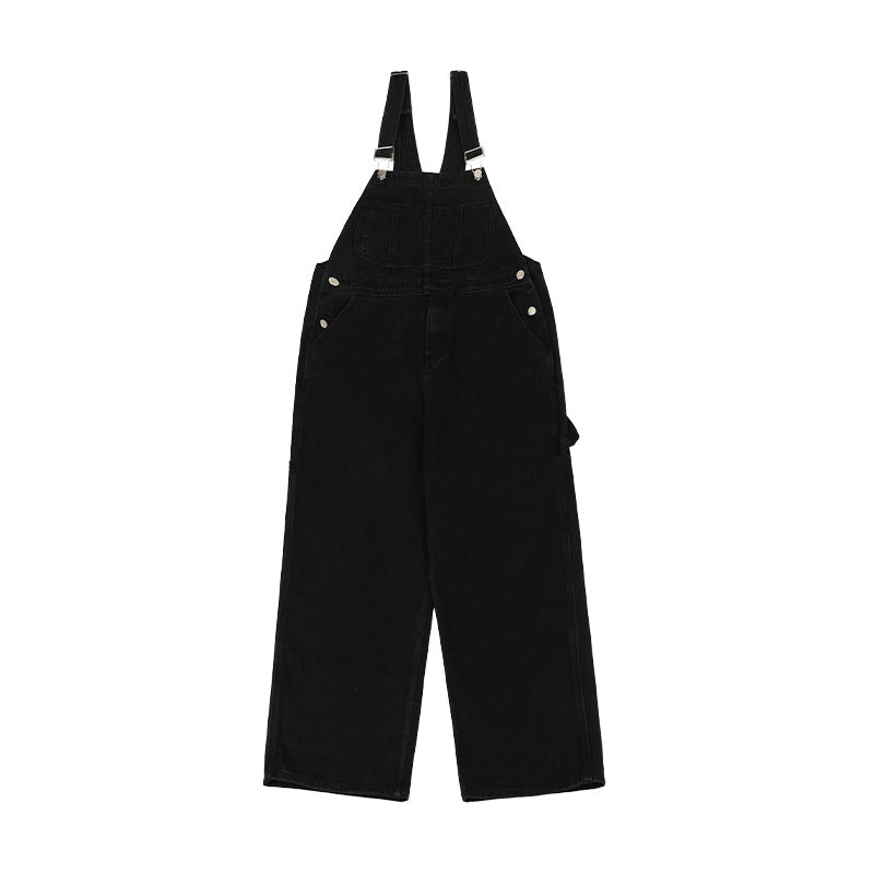 Men's Japanese-style Retro Casual Straight-leg Working Bib Top Pants Lootquake LLC