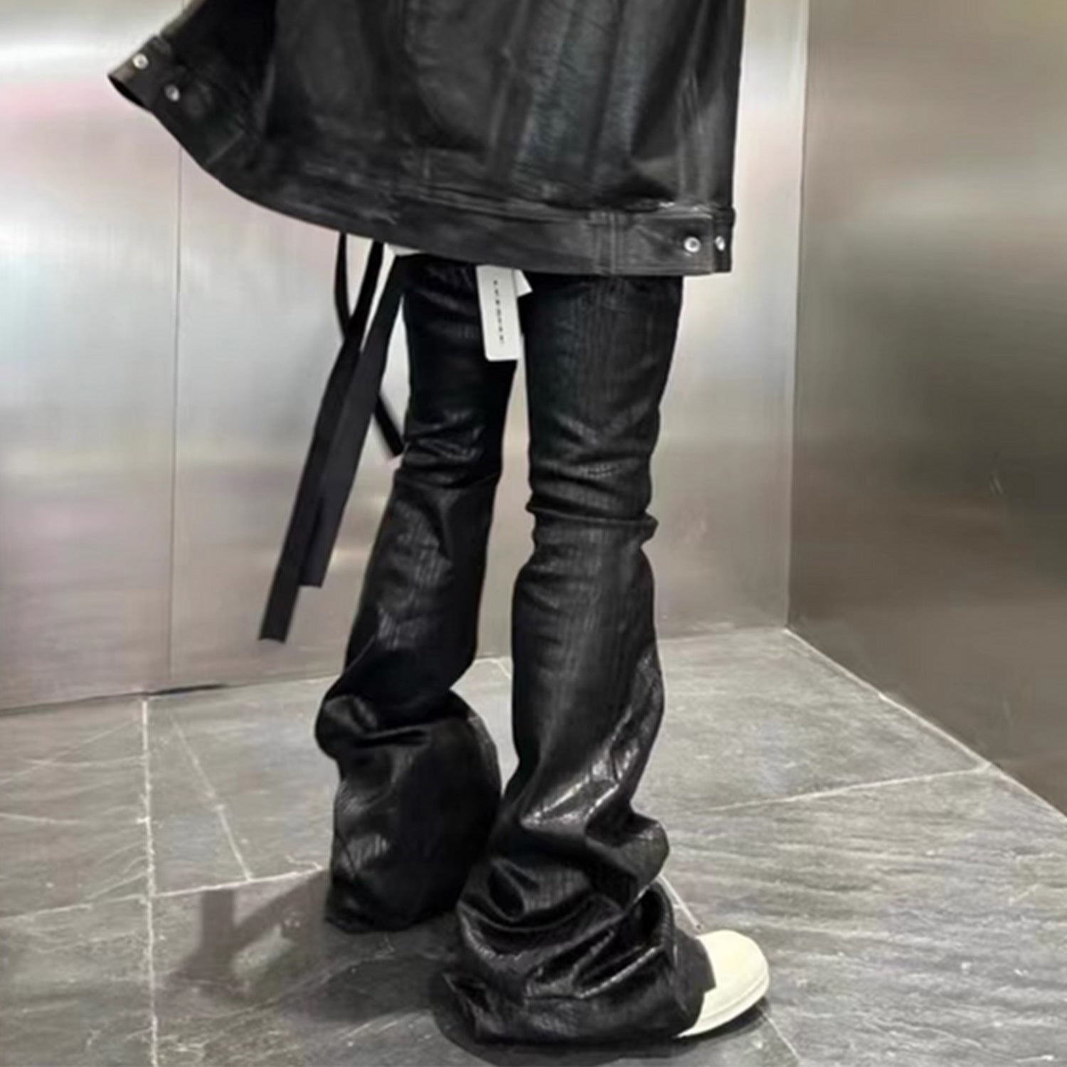 Men's Women's Coated Stretch Flared Jeans Lootquake LLC
