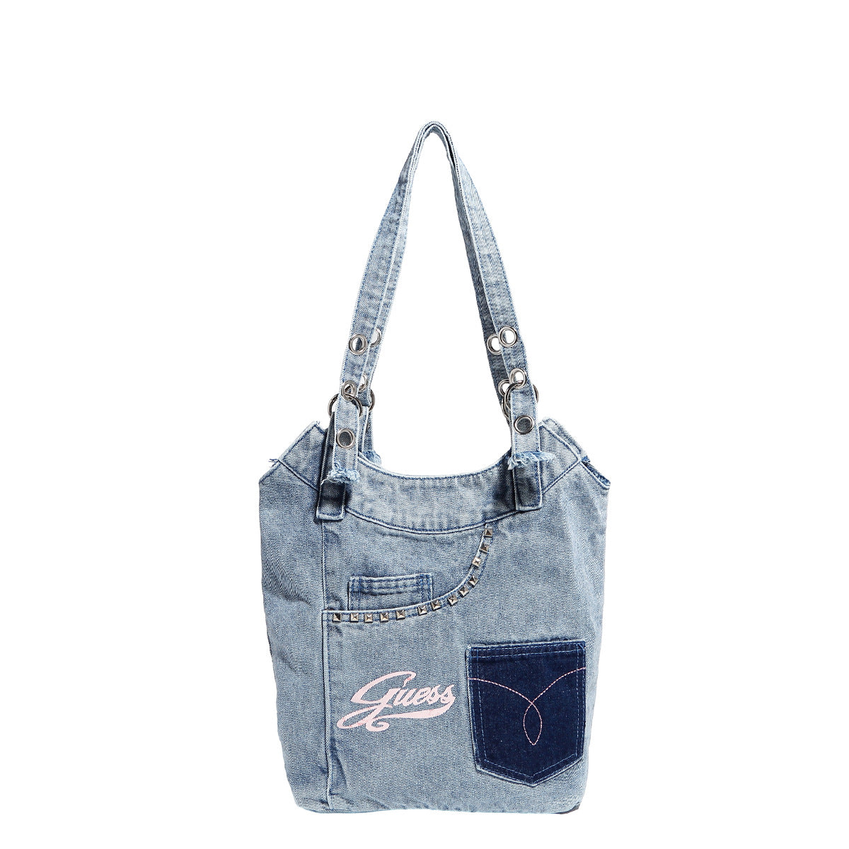 Washed denim underarm bag, Spice girl sweet cool retro hobo bag, fashionable splicing shoulder bag, versatile hobo women's bag - SJB-DIAMOND ELITES