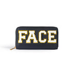 Women's alphabet embroidered wallet, long coin purse, nylon zipper ticket holder, multi-function card bag - SJB-DIAMOND ELITES
