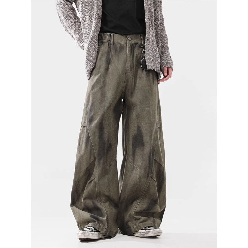 Loose Street Pleated Dirty Dyed Cargo Jeans Lootquake LLC