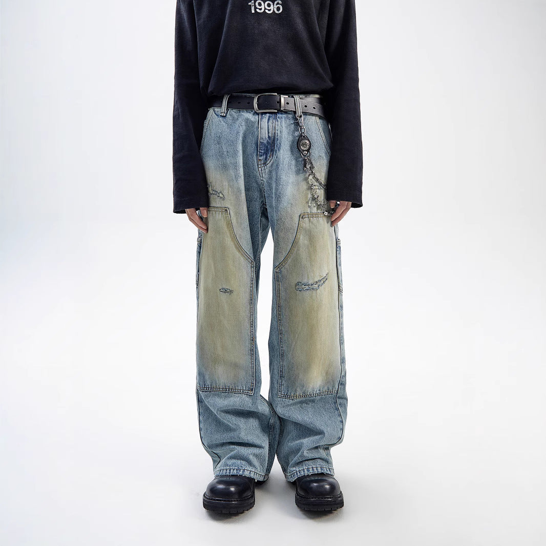 American Style Washed-out Vintage Straight Casual Loose Jeans Lootquake LLC