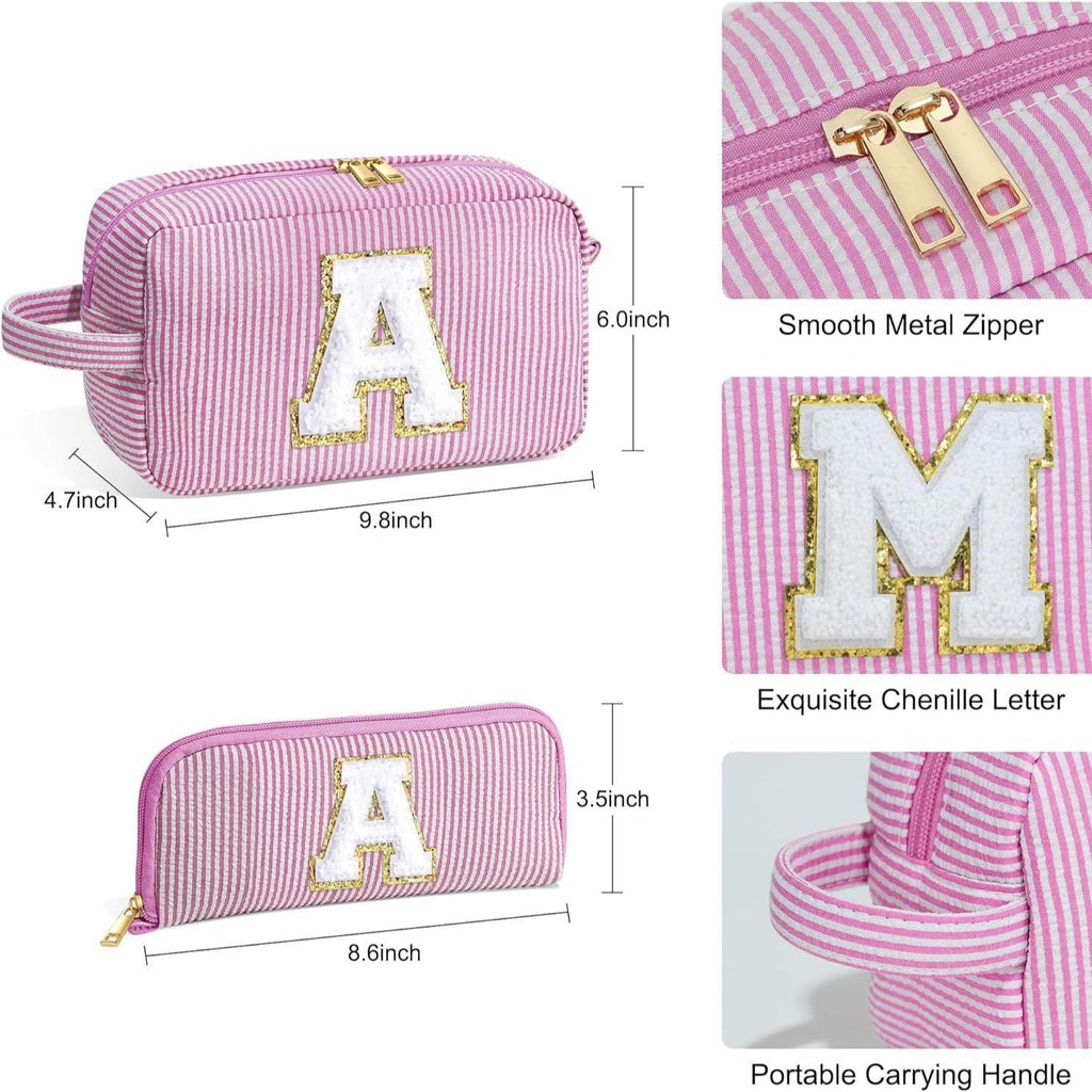 Travel Makeup Bag, Chenier Striped Makeup Bag, 2 in 1 lightweight makeup bags,Makeup bags, travel makeup bags,Makeup bag organizers,Makeup bags, small - SJB-DIAMOND ELITES
