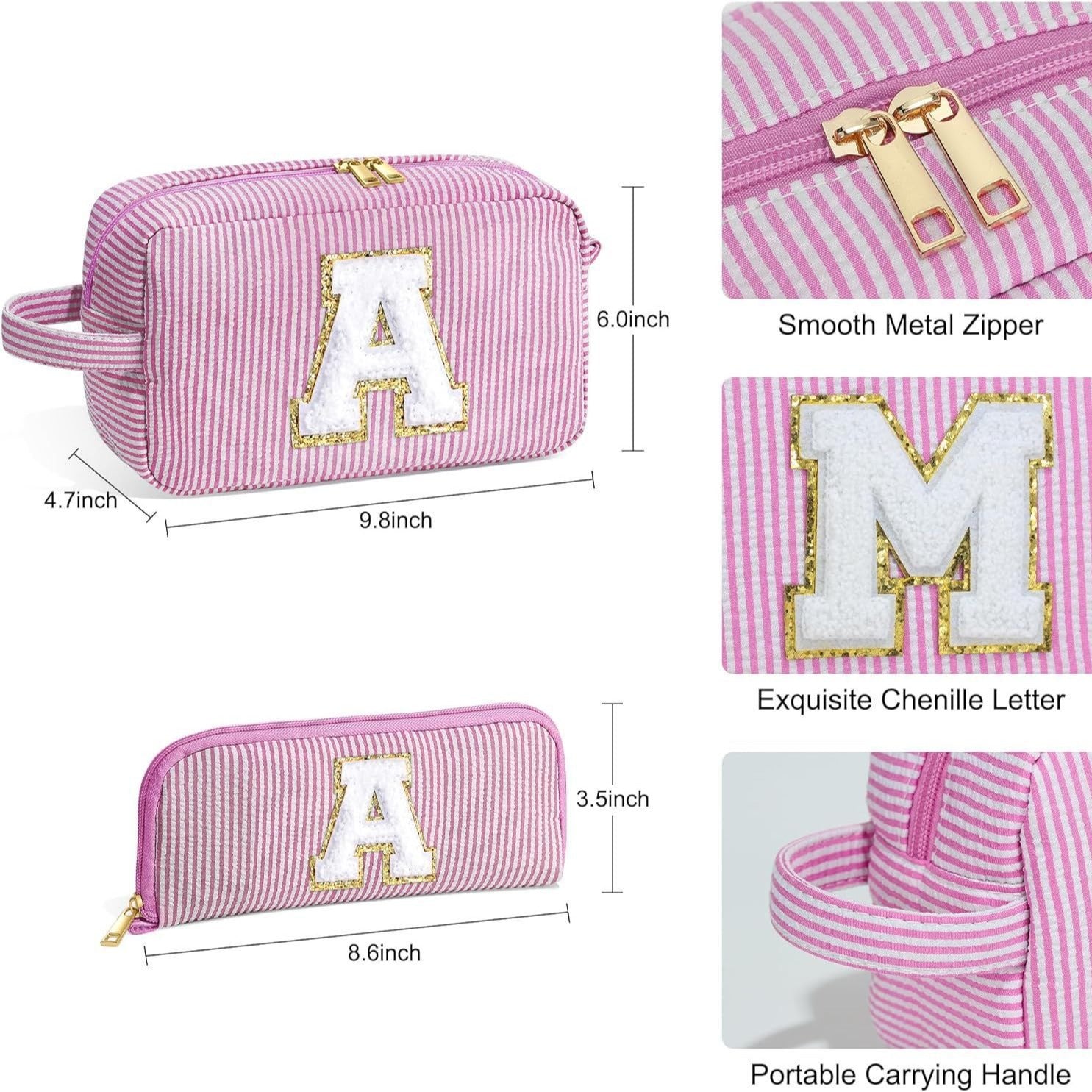 Travel Makeup Bag, Chenier Striped Makeup Bag, 2 in 1 lightweight makeup bags,Makeup bags, travel makeup bags,Makeup bag organizers,Makeup bags, small - SJB-DIAMOND ELITES