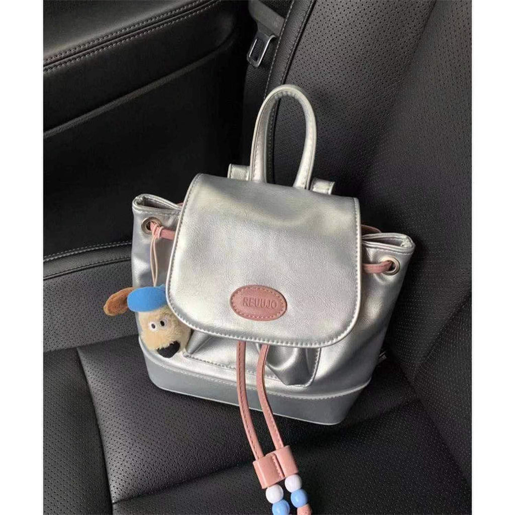 Backpack Purse for Girls Teens, Female New Out Silver Backpack, Casual Backpack Purse - SJB-DIAMOND ELITES