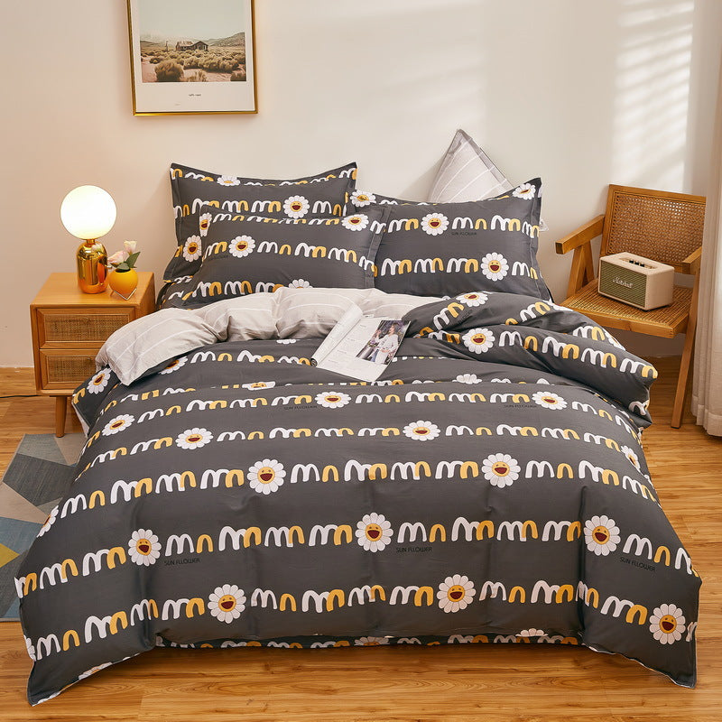 Cotton Duvet Cover One-piece Wholesale Pure Single Double Student Dormitory Bed Sheet Four-piece Set Pi-Mart