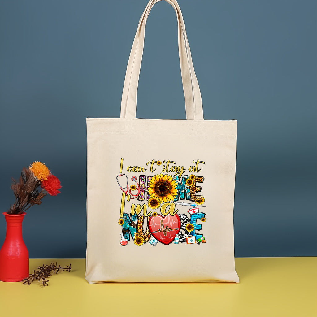 Canvas printed shoulder bag, fashionable and lightweight shopping bag, large-capacity cotton bag 2pcs hobo. - SJB-DIAMOND ELITES
