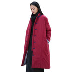 Retro Women's Artistic Cotton And Linen Clothing Buckle Cotton-padded Jacket Pi-Mart
