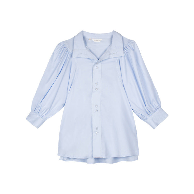 Retro V-neck shirt for female temperament Puff Sleeve Blouse Tops - SJB-DIAMOND ELITES