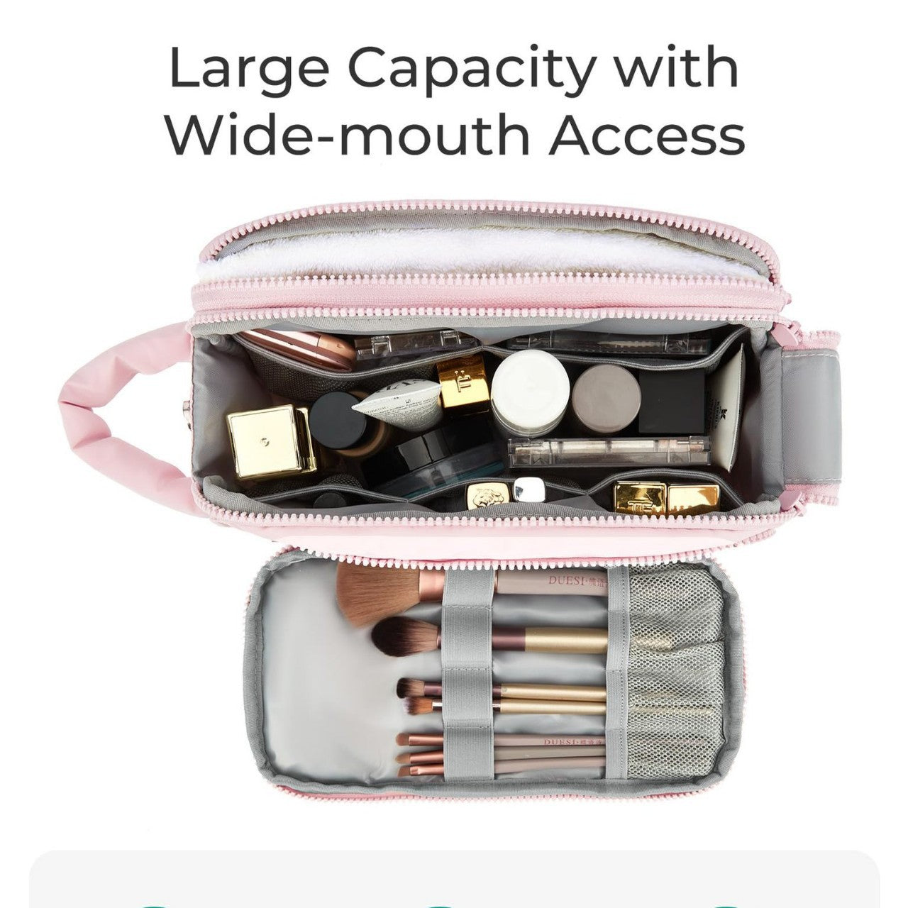 Portable Travel Toilet Bag – Compact Cosmetic Bag for Makeup Storage, Travel Makeup Bag with Organizers, Durable Cosmetic Storage Bag for On-the-Go Beauty Needs - SJB-DIAMOND ELITES