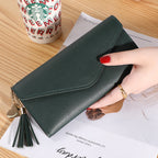 Wallet women's long, fringed three-fold flip clutch bag, simple women's wallet evening - SJB-DIAMOND ELITES
