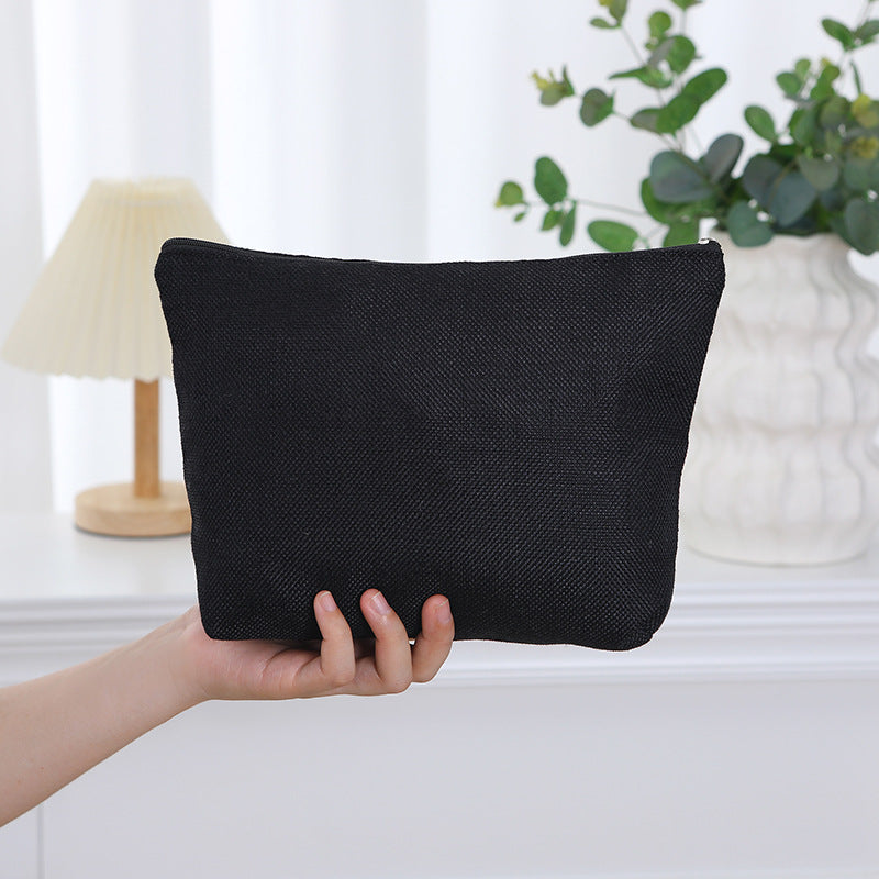 Linen printed cosmetic bag, cosmetic lipstick storage bag, small simple zipper evening clutch bag, - SJB-DIAMOND ELITES