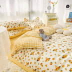 Four-piece Set Sanding Skin Bed Sheet Quilt Cover Pi-Mart