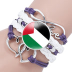 Palestinian flag keffiyeh pattern time gemstone love & ∞ style multi-layered bracelet (MAC080) - SJB-DIAMOND ELITES