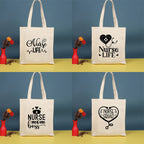 Canvas printed shoulder bag, fashionable and lightweight shopping bag, large-capacity cotton bag 2pcs hobo. - SJB-DIAMOND ELITES