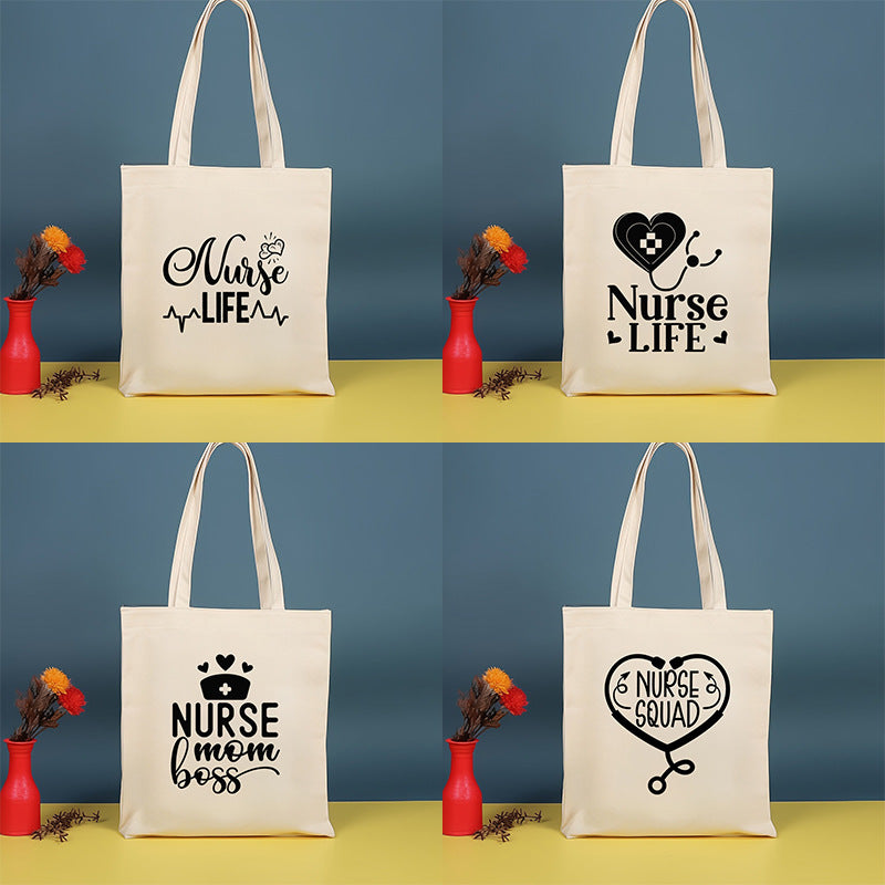 Canvas printed shoulder bag, fashionable and lightweight shopping bag, large-capacity cotton bag 2pcs hobo. - SJB-DIAMOND ELITES