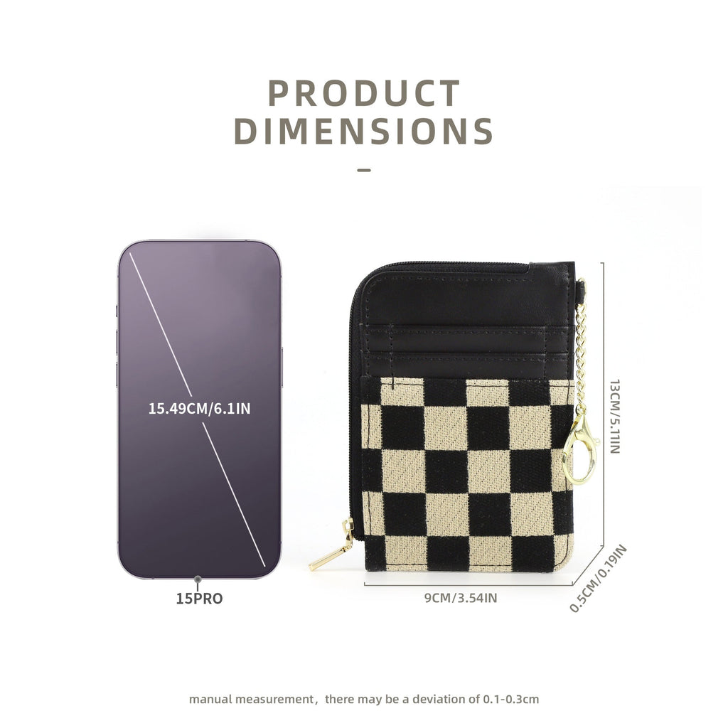 Retro plaid card bag wallet, change bag multi-card slot bank card simple microfiber holder - SJB-DIAMOND ELITES