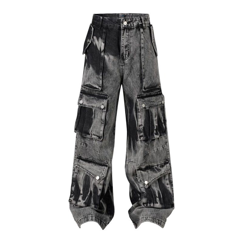 Washed Multi-pocket Design Straight Men's Jeans Lootquake LLC