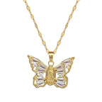 Titanium Steel Micro-inlaid Portrait Butterfly Zircon Necklace Lootquake LLC