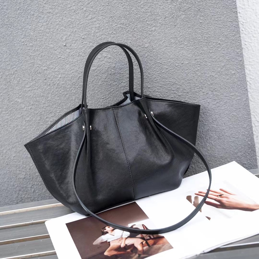 Elegant Genuine Leather Tote Bag – Premium Sheepskin Women's Hand-held Underarm Tote Bag, Versatile 2 in 1 Tote Shoulder Bag for Everyday Chic - SJB-DIAMOND ELITES