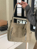 Vintage large capacity hobo bag for women, women's fashion tote bag, textured portable commuter bag - SJB-DIAMOND ELITES
