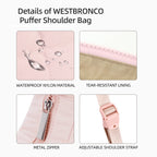 Nylon bag large capacity women's armpit bag, down bag versatile shoulder bag, solid color silk cotton handbag, puffer bag hobo - SJB-DIAMOND ELITES