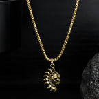 Sun And Moon Asymmetric Accessories Men's Titanium Steel Couple's High Sense Necklace