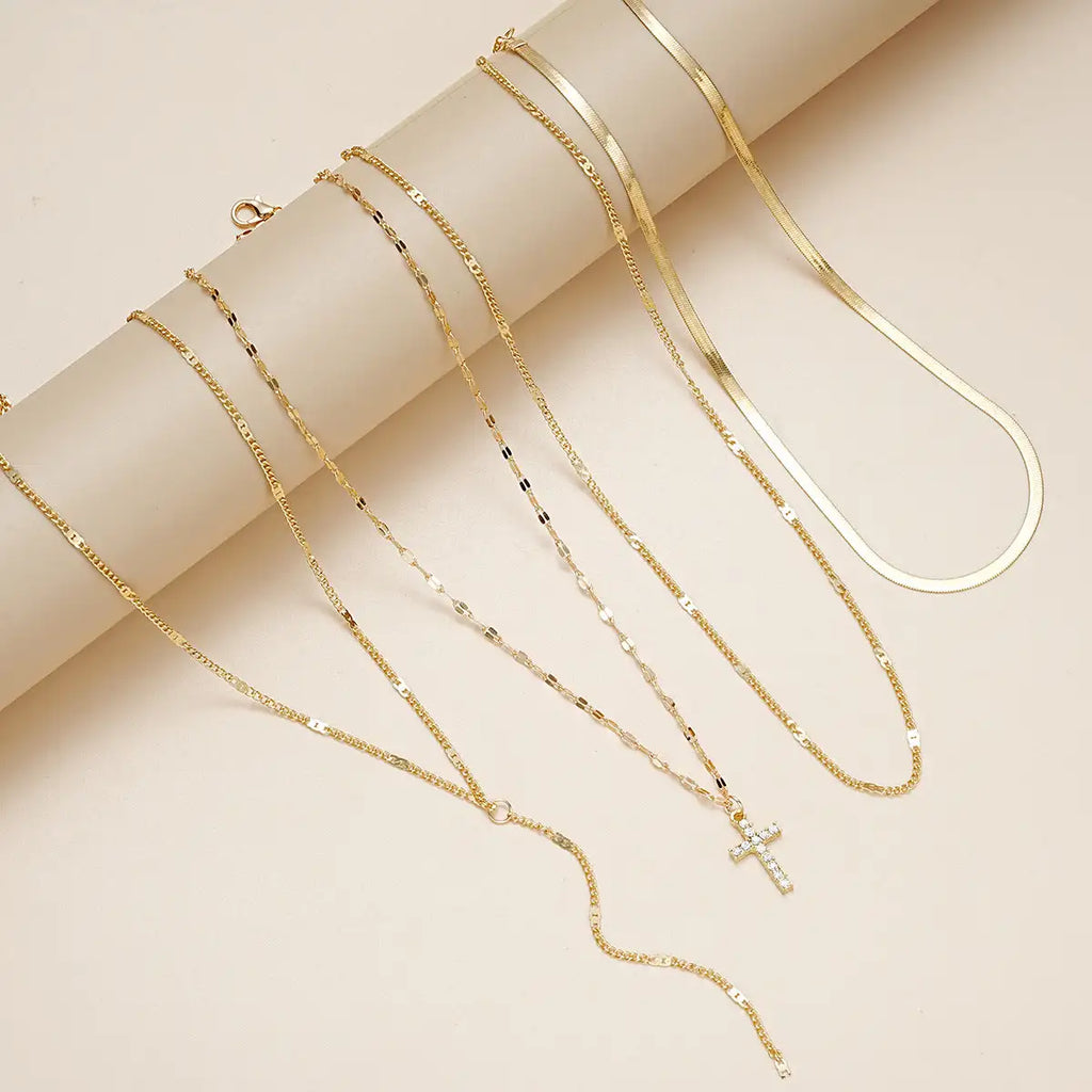 Fashion Special-interest Vintage Cross Pendant Clavicle Chain Multi-layer
