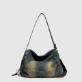 Washed old denim hobo bag, large capacity hobo shoulder bag, sweet cool babes underarm Retro denim shoulder bag - SJB-DIAMOND ELITES