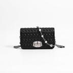 Simple female bag trendy embroidery purse with diamond chain single shoulder purse crossbody - SJB-DIAMOND ELITES
