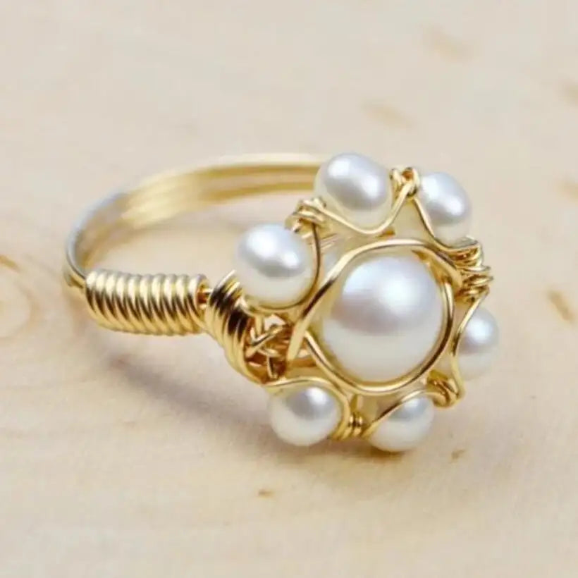 Entry Lux Inlaid Pearl Exquisite Ring Lootquake LLC