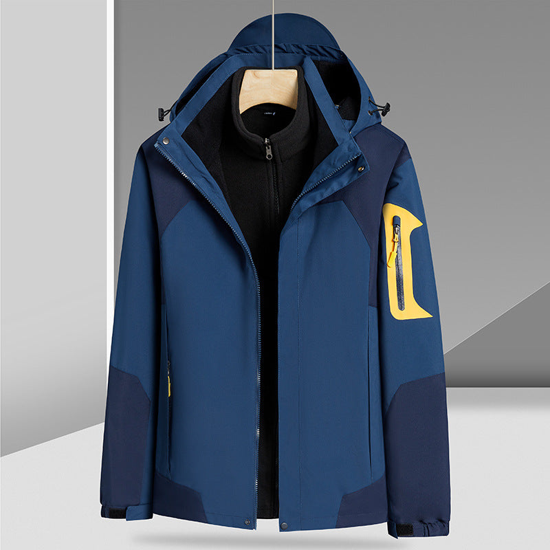 Three-in-one Removable Liner With Velvet Thickening Windproof Waterproof Jacket Pi-Mart