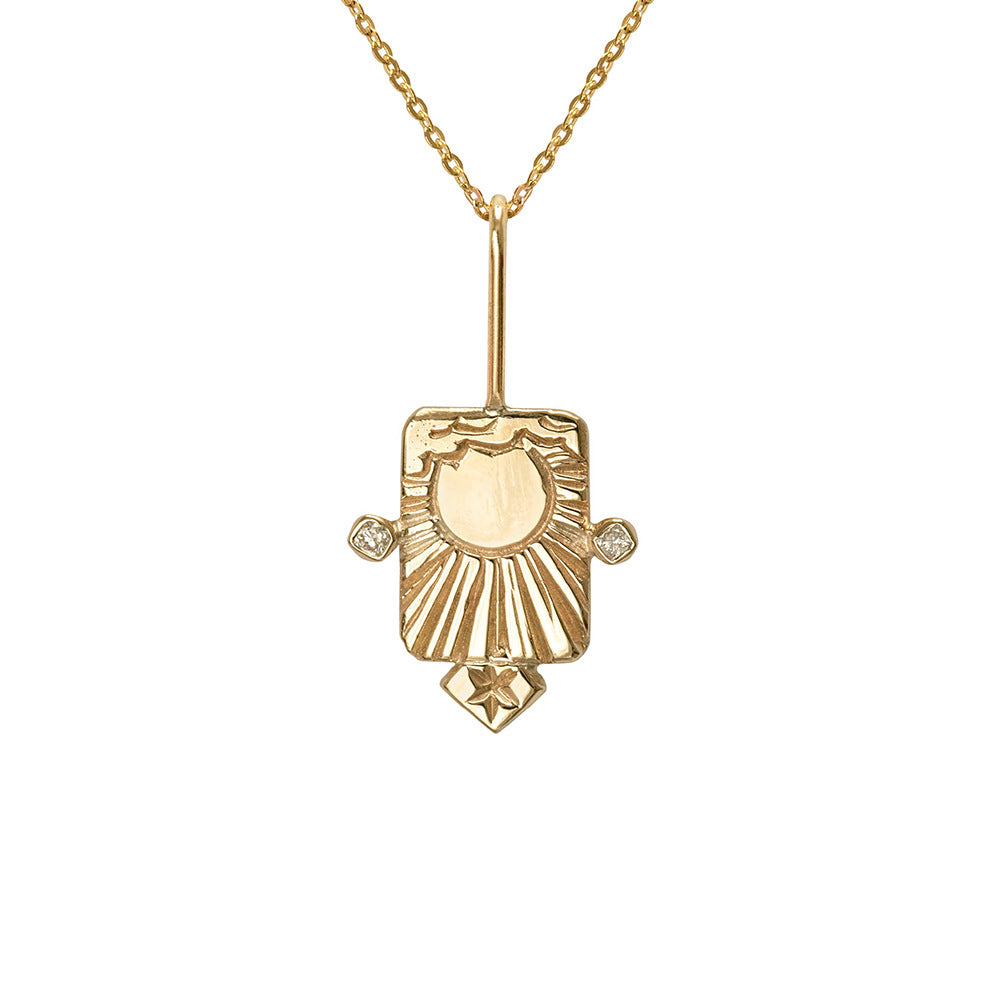 Tarot Titanium Steel Necklace Inlaid Zircon Stainless Steel Pi-Mart