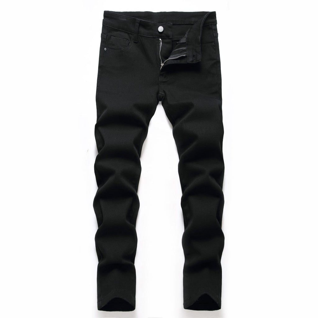 Men's Black Elastic Straight Jeans Lootquake LLC