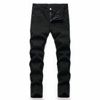 Men's Black Elastic Straight Jeans Lootquake LLC