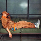 Fashion Men's Straight Cargo Suspender Jumpsuit