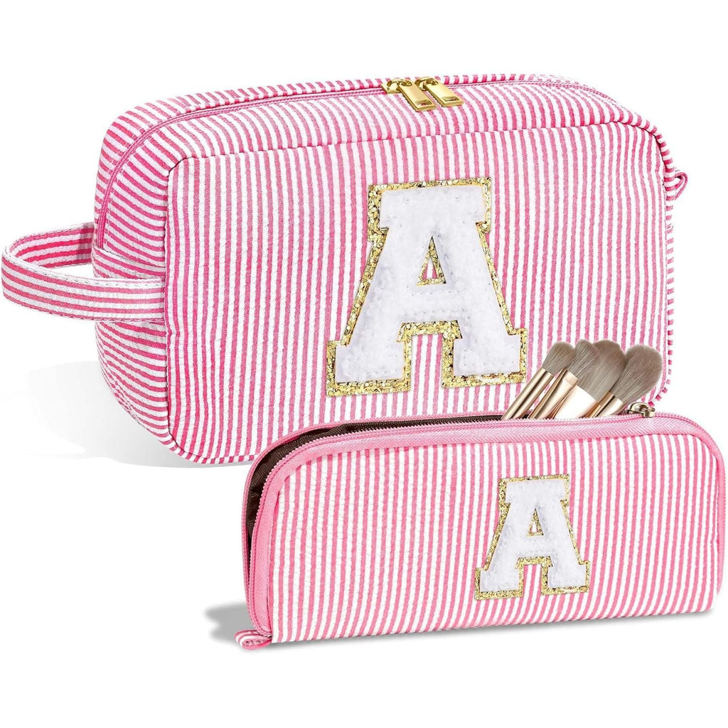 Travel Makeup Bag, Chenier Striped Makeup Bag, 2 in 1 lightweight makeup bags,Makeup bags, travel makeup bags,Makeup bag organizers,Makeup bags, small - SJB-DIAMOND ELITES