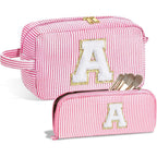 Travel Makeup Bag, Chenier Striped Makeup Bag, 2 in 1 lightweight makeup bags,Makeup bags, travel makeup bags,Makeup bag organizers,Makeup bags, small - SJB-DIAMOND ELITES