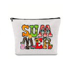 Linen printed cosmetic bag, cosmetic lipstick storage bag, small simple zipper evening clutch bag, - SJB-DIAMOND ELITES
