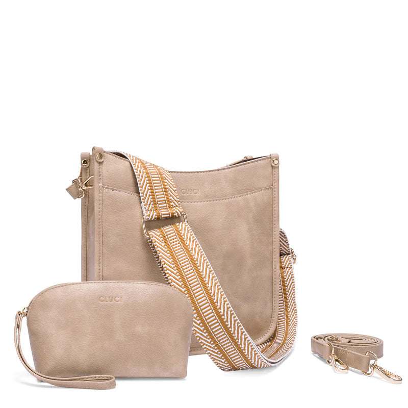 Fashion crossbody shoulder bag, versatile women's crossbody bag with two shoulder straps, small women crossbody bag, Small Crossbody Purse for Women Triple Zip, - SJB-DIAMOND ELITES