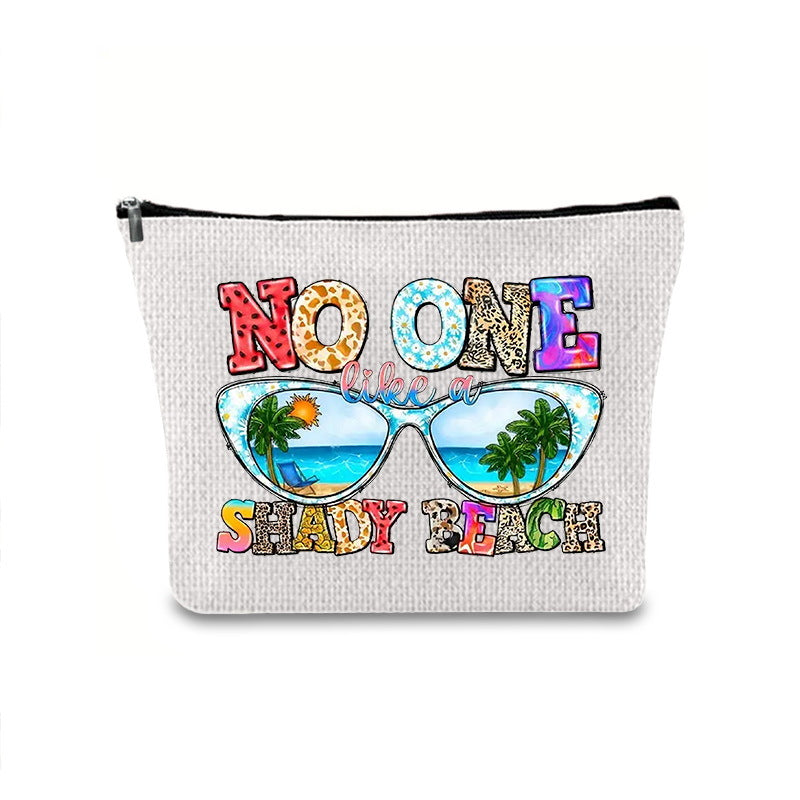 Linen printed cosmetic bag, cosmetic lipstick storage bag, small simple zipper evening clutch bag, - SJB-DIAMOND ELITES