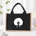 Cotton and linen canvas tote bag, printed letter tote bag, portable light handbag, gift shopping bag - SJB-DIAMOND ELITES