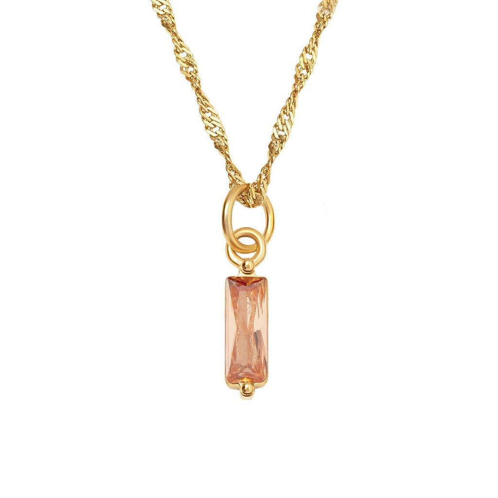 Color Twelve Birthstone Necklace Electroplating Pi-Mart